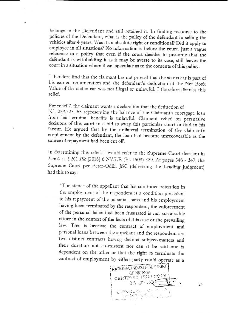 SUIT NO: NICN/LA/394/2017 Pg 24